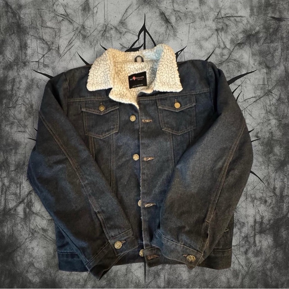 Dark Blue Denim Jean jacket Sherpa lined